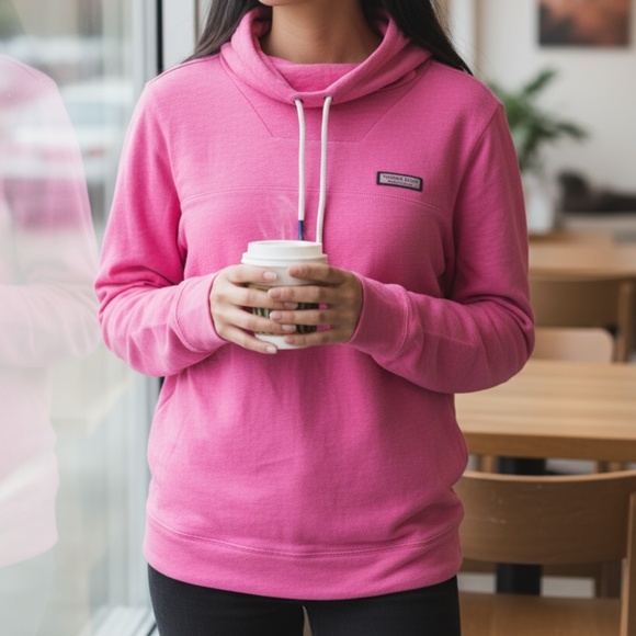 Women's Vineyard Vines Pullover Hoodie with Turtle Neck - Picture 1 of 6